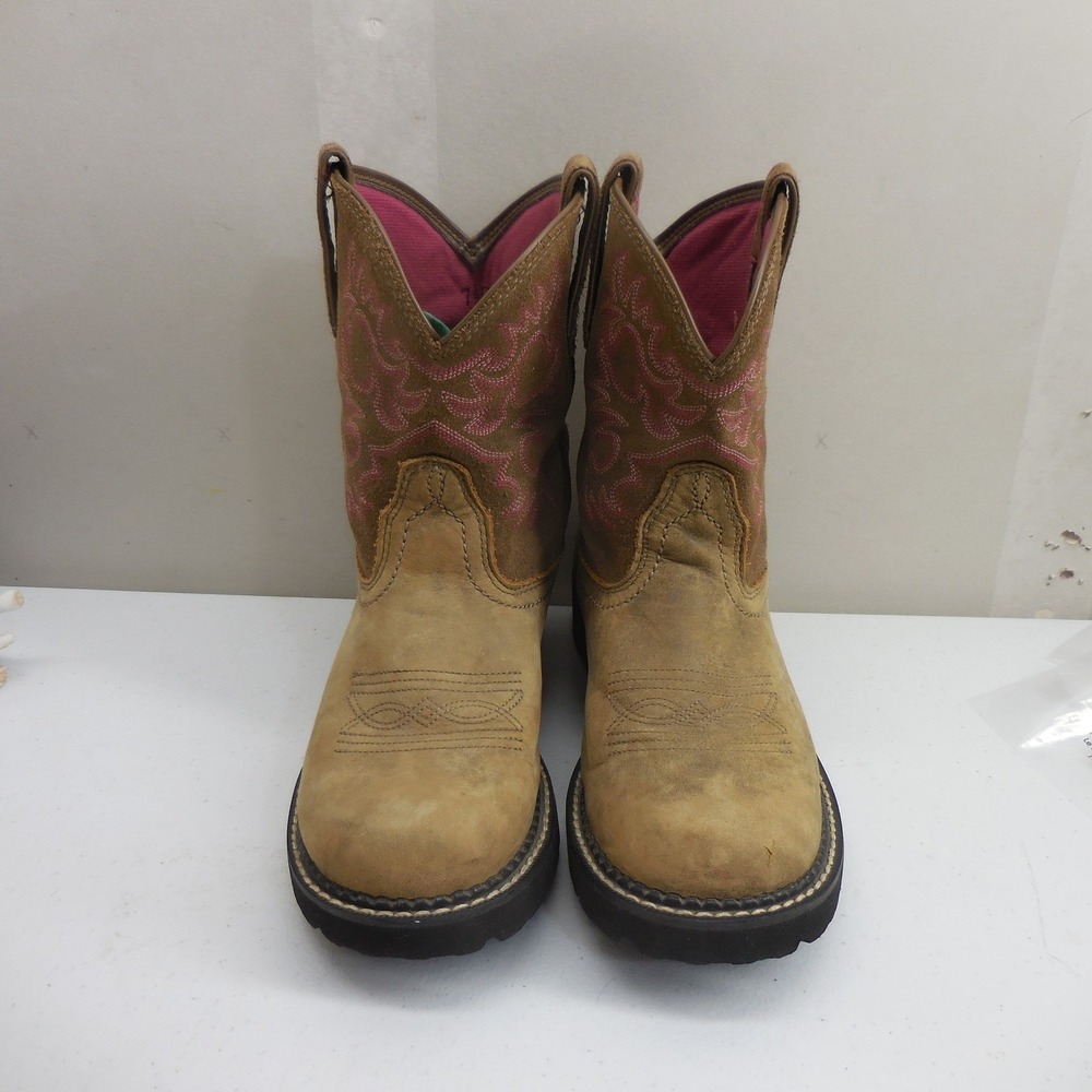 Ariat Fatbaby Heritage Western Boots Tan Pink Suede Leather 10000822 Womens 7.5B